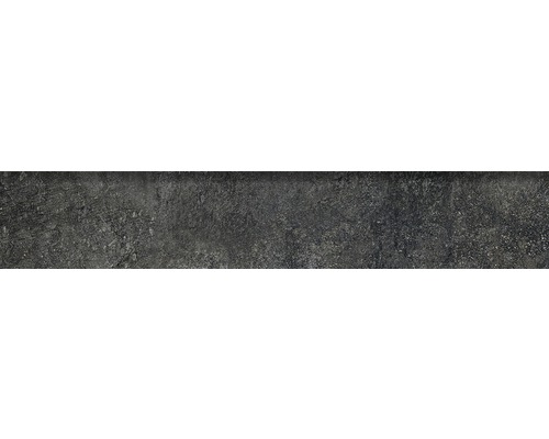 Carrelage de plinthe Boldstone-Brickbold anthracite 8x45 cm Longue dalle en grès cérame foncé avec surface structurée