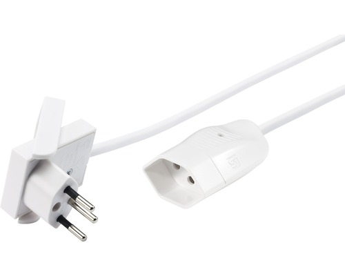 Verlängerungskabel mit STEKO Flachstecker 3x1mm² T12/T13 5m weiss Verlängerungskabel mit STEKO Flachstecker 3x1mm² T12/T13 5m weiss
