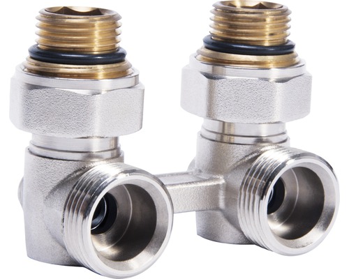 Double raccord coudé pour installations sanitaires