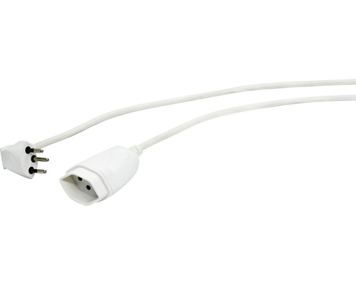 Verlängerungskabel mit Winkelstecker 3x1mm² T12/T13 1m weiss