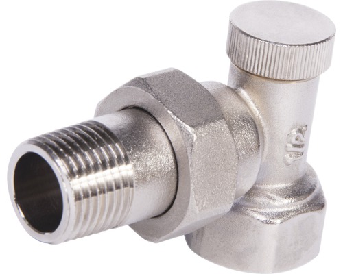 Robinet d''équerre avec filetage extérieur pour installations de chauffage