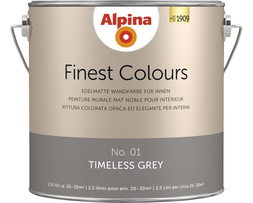 Alpina Finest Colours konservierungsmittelfrei Timeless Grey 2.5 l