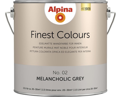 Alpina Finest Colours sans conservateurs Melancholic Grey 2.5 l