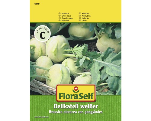 Kohlrabi 'Delikatess weisser' FloraSelf samenfestes Saatgut Gemüsesamen