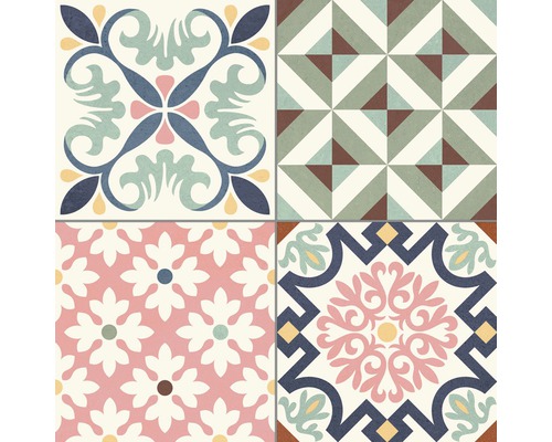 Carreaux avec différents motifs décoratifs