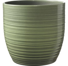 Pot de fleurs en céramique avec structure rainurée horizontale