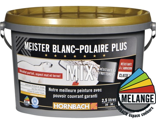 Peinture Meister Polarweiss Plus en seau de 2,5 litres