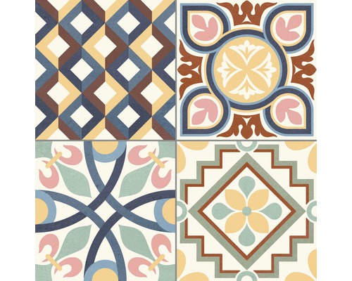 Carreaux décoratifs avec motifs géométriques et floraux pour l''intérieur