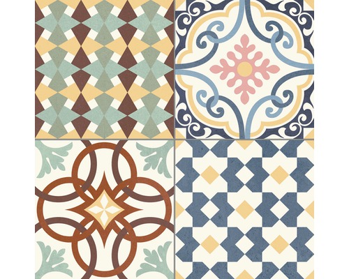 Motifs de carreaux avec des motifs géométriques et floraux