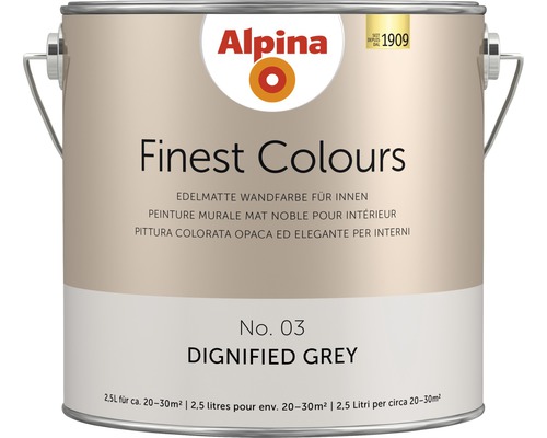 Alpina Finest Colours sans conservateurs Dignified Grey 2.5 l