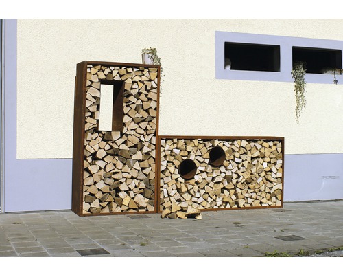 Rayonnage empilable pour bois de cheminée métal 119x35x150 cm anthracite