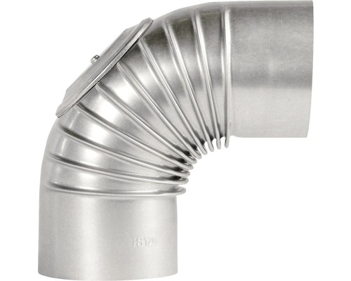 Edelstahl Rauchrohrbogen 90 Grad mit Reinigungsöffnung für Ofen