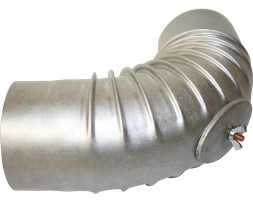 Conduit de poêle coudé Bertrams 90° Ø 110 mm aluminié à chaud argenté avec trappe