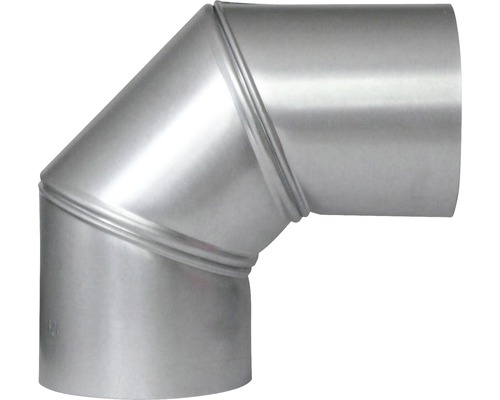Conduit de poêle coudé Bertrams réglable 0-90° Ø 120 mm aluminié à chaud argenté Coude de poêle à 90 degrés en métal