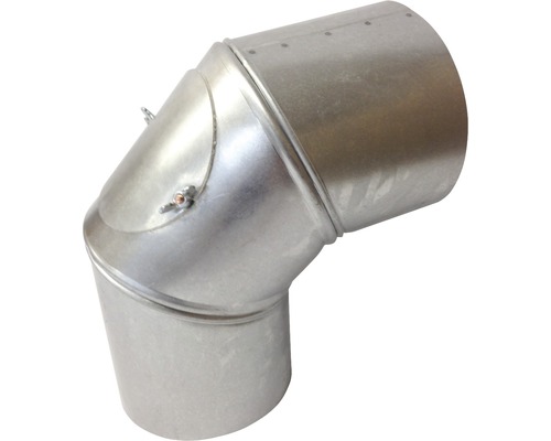 Coude de tuyau de poêle Bertrams réglable 0-90° Ø 110 mm aluminié argent avec porte