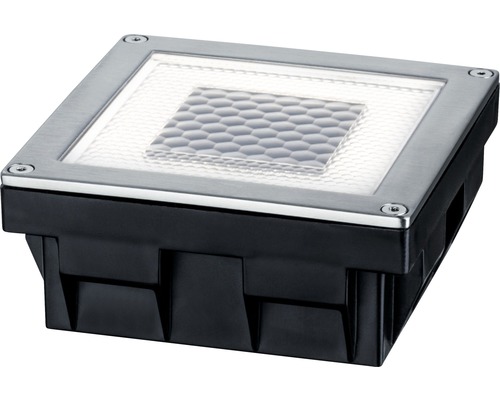 Éclairage solaire à LED à encastrer dans le sol Cube 1 x 0.24 W 100x100 mm acier inoxydable/noir