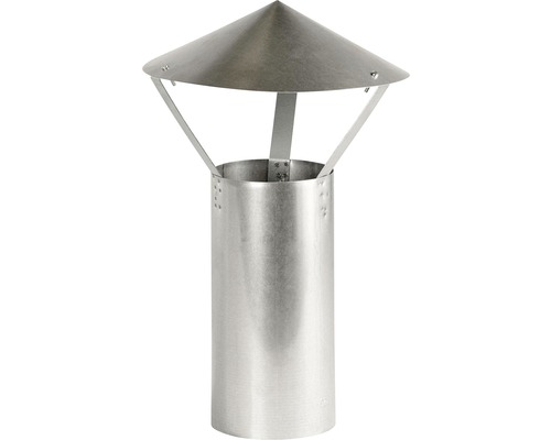 Conduit de poêle à chapeau pare-pluie Bertrams Ø 110 mm aluminié à chaud argenté