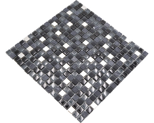 Tapis de mosaïque en verre et pierre naturelle, forme carrée