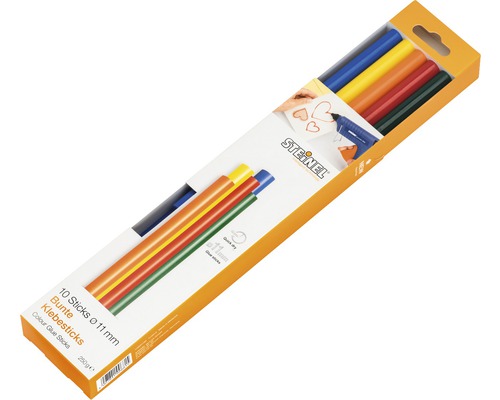 Steinel Bâtons de colle Ø 11 mm Color pack de 10 Paquet de dix bâtons de colle colorés d''un diamètre de 11 millimètres.