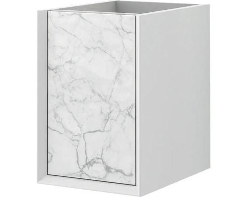 Unterschrank Baden Haus Bellagio 35 cm breit Steinweiss fertig montiert 54885 Weisser Badunterschrank mit Marmorfront