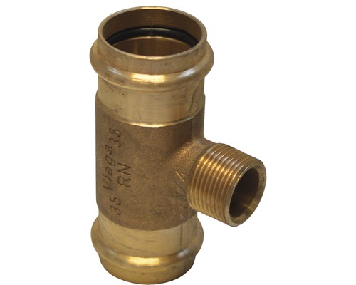 Raccord à compression Viega Sanpress avec contour SC avec contour SC pièce en T 22x3/4"x22mm filetage extérieur 194123