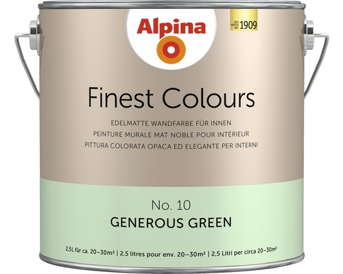 Alpina Finest Colours sans conservateurs Generous Green 2.5 l