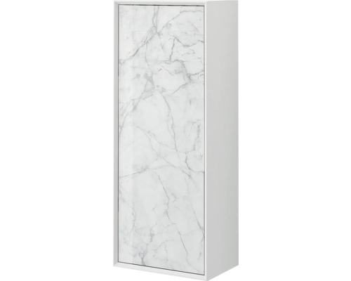 Armoire suspendue BadenHaus Bellagio largeur 40 cm blanc pierre déjà montée Armoire de salle de bain aspect marbre