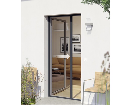 Moustiquaire Windhager EXPERT plissé pour porte anthracite sur mesure (max. 120x240 cm)