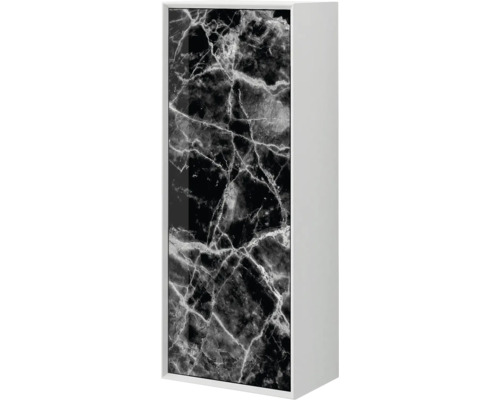 Armoire suspendue BadenHaus Bellagio largeur 40 cm noir pierre déjà montée Armoire haute avec aspect marbre pour la salle de bain