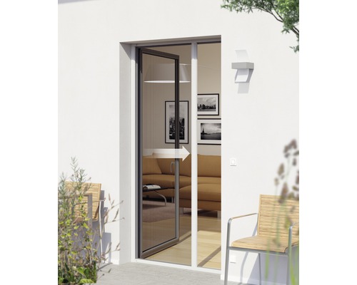 Moustiquaire Windhager EXPERT plissé pour porte blanc sur mesure (max. 120x240 cm)