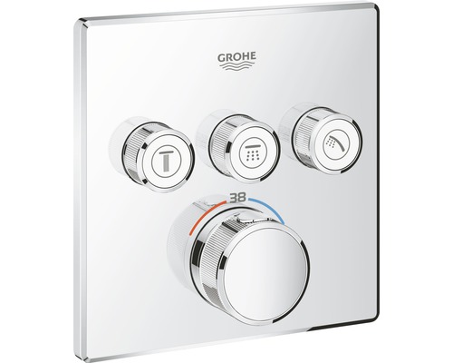 Thermostat de douche encastré GROHE Grohtherm SmartControl chrome 29126000 Logo Grohe Robinet thermostatique pour douche