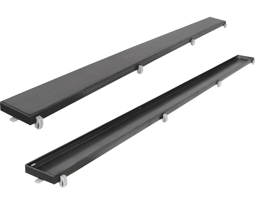 Profilé pour carrelage pour caniveau de douche acier inoxydable noir 90 cm Caniveau de douche avec couvercle et caniveau de douche sans couvercle