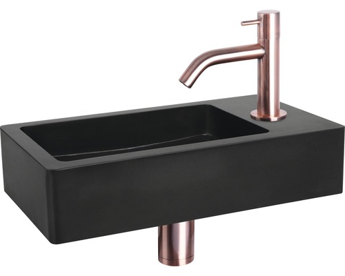 Lavabo noir avec robinet
