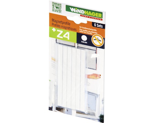Profilés magnétiques pour moustiquaire Windhager PLUS/EXPERT blanc lot de 6 Windhager Profilés magnétiques pour protection contre les insectes, lot de 6