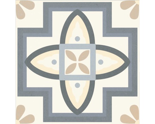 Carreau de sol décoratif avec motif géométrique