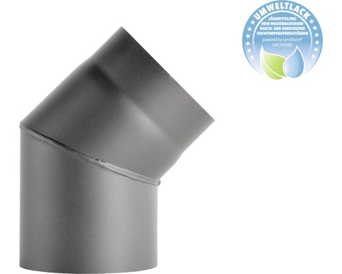 Coude de tuyau de poêle avec angle de 45 degrés et label de peinture écologique