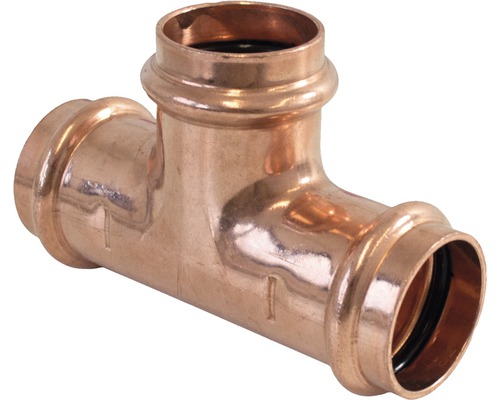 Raccord à compression Viega Sanpress avec contour SC pièce en T 18mm 291891 Raccord en T en cuivre pour installations sanitaires