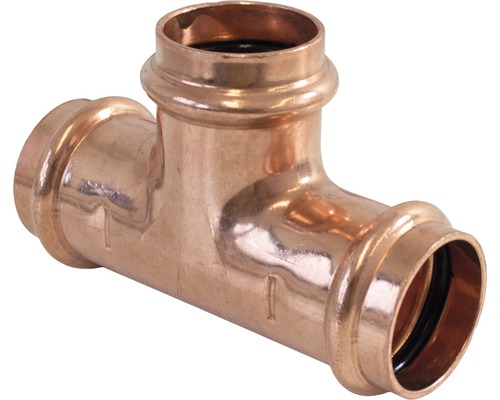 Raccord à compression Viega Sanpress avec contour SC pièce en T 22 mm 291969 Raccord en té en cuivre pour systèmes de tuyauterie