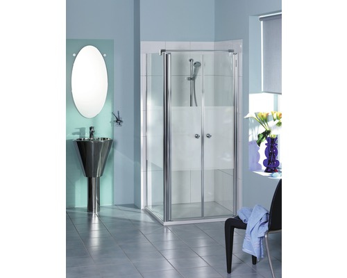 Porte battante pour paroi latérale Breuer Elana 6 90 cm décor Intima profilé couleur argent