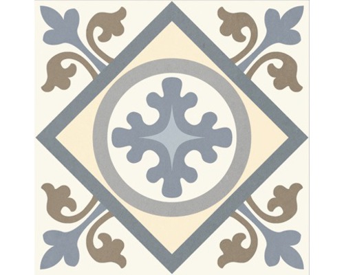 Carreau de sol décoratif avec motif géométrique