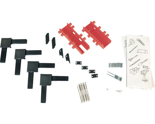 Insektenschutzgitter Bausatz mit Eckverbindern, Schrauben und Montageanleitung