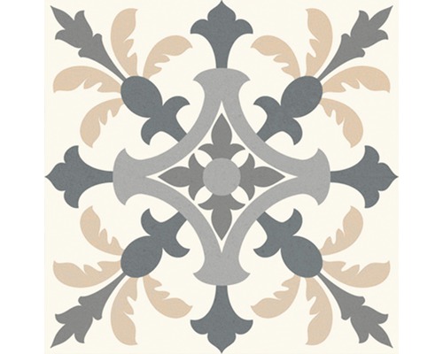 Carreau de sol décoratif avec motif floral