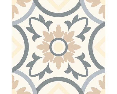 Carreau de sol décoratif avec motif floral