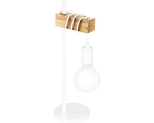 Lampe de table Townshend H 17,5 cm 1 ampoule blanc/marron