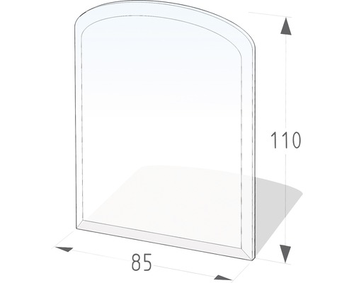 Technische Zeichnung eines Duschaufsatzes mit Größenangaben