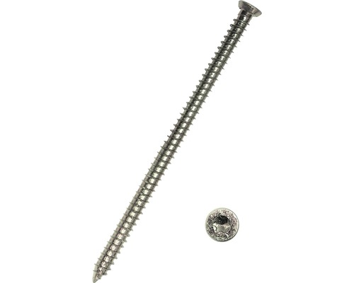 Vis pour cadre de fenêtre à tête fraisée avec empreinte étoile 7,5 x 182 mm galvanisée 100 pièces (pour profilés en plastique)