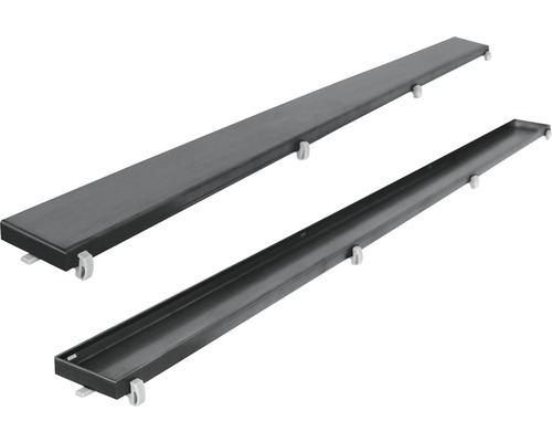Profilé pour carrelage pour caniveau de douche acier inoxydable noir 80 cm Caniveau de sol avec couvercle