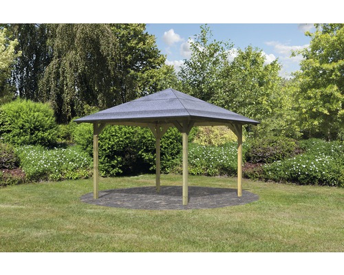 Pavillon Karibu Eco Ostrau avec toit 289x289 cm traité en autoclave par imprégnation