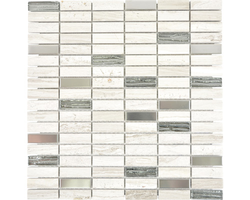 Mosaïque en pierre naturelle XNM SM67 29,8x30,4 cm Mosaïque en pierre naturelle, verre et métal