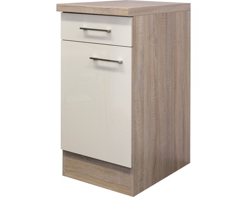 Unterschrank mit Schublade und Drehtür Flex Well Nepal BxHxT 40x86x60 cm Frontfarbe kaschmir glänzend - Korpusfarbe sonoma eiche Unterschrank mit Schublade und Drehtür Flex Well Nepal BxHxT 40x86x60 cm Frontfarbe kaschmir glänzend - Korpusfarbe sonoma eiche